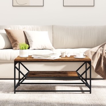 vidaXL Τραπέζι Καφέ με Ράφι από Παλαιό Ξύλο 90x50x40cm Επεξεργασμένο Ξύλο 1 τεμ.