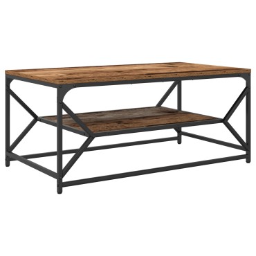 vidaXL Τραπέζι Καφέ με Ράφι από Παλαιό Ξύλο 90x50x40cm Επεξεργασμένο Ξύλο 1 τεμ.