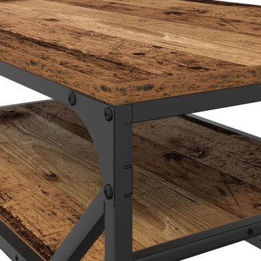 vidaXL Τραπέζι Καφέ με Ράφι από Παλαιό Ξύλο 90x50x40cm Επεξεργασμένο Ξύλο 1 τεμ.