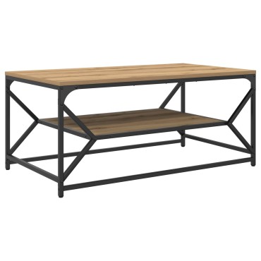 vidaXL Τραπεζάκι σαλονιού με ράφι από Ξύλο Artisan 90x50x40cm Επεξεργασμένο ξύλο 1 τεμ.