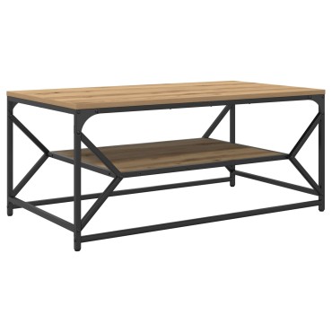vidaXL Τραπεζάκι σαλονιού με ράφι από Ξύλο Artisan 90x50x40cm Επεξεργασμένο ξύλο 1 τεμ.