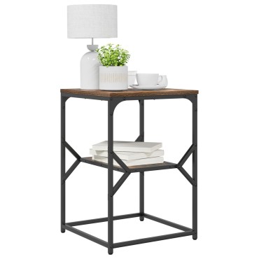 vidaXL Τραπέζι πλευράς Σκούρο Δρυς 41x40x60cm Κατασκευασμένο ξύλο 1 τεμ.