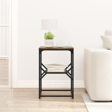 vidaXL Τραπέζι πλευράς Σκούρο Δρυς 41x40x60cm Κατασκευασμένο ξύλο 1 τεμ.