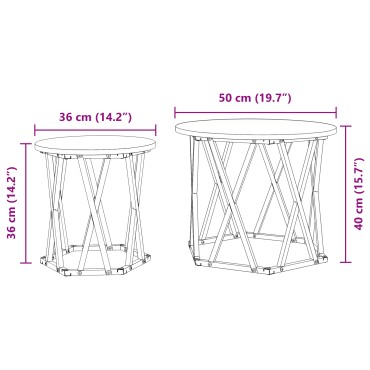 vidaXL Σετ με Nesting Τραπεζάκια 2 τμχ Γκρι Σονομά