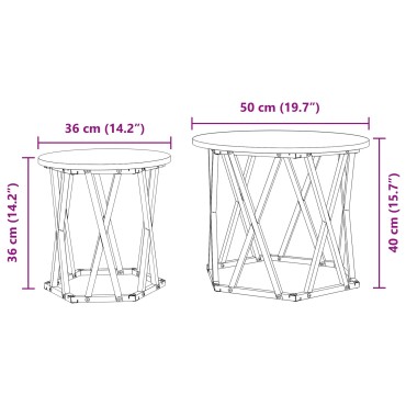 vidaXL Σετ Σκαμπό 2 τεμ. από Ανακυκλωμένο Ξύλο 50x50x40cm