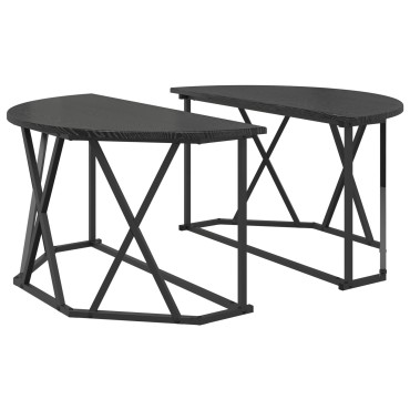 vidaXL Τραπέζι καφέ Μαύρο Δρυς 80x80x42cm από επεξεργασμένο ξύλο 1 τεμ.