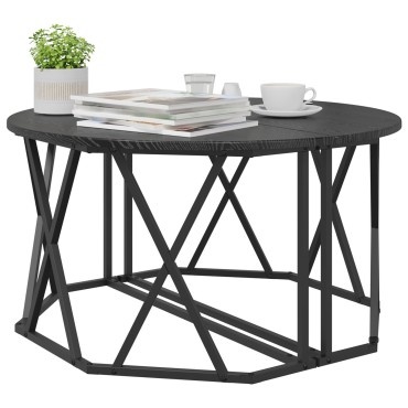 vidaXL Τραπέζι καφέ Μαύρο Δρυς 80x80x42cm από επεξεργασμένο ξύλο 1 τεμ.