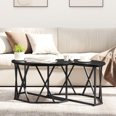 vidaXL Τραπέζι καφέ Μαύρο Δρυς 80x80x42cm από επεξεργασμένο ξύλο 1 τεμ.