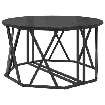 vidaXL Τραπέζι καφέ Μαύρο Δρυς 80x80x42cm από επεξεργασμένο ξύλο 1 τεμ.