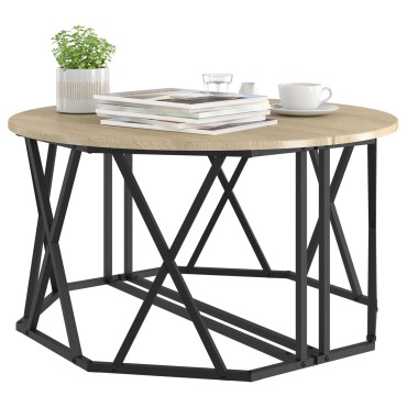 vidaXL Τραπέζι καφές από Σονομα Οξιά 80x80x42cm Φτιαγμένο από ξύλο 1 τεμ.