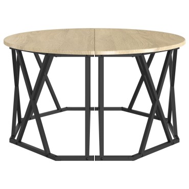 vidaXL Τραπέζι καφές από Σονομα Οξιά 80x80x42cm Φτιαγμένο από ξύλο 1 τεμ.