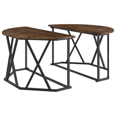 vidaXL Τραπεζάκι καφέ από Καπνιστή Δρυ, 80x80x42cm, Φτιαγμένο από ξύλο 1 τεμ.