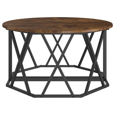 vidaXL Τραπεζάκι καφέ από Καπνιστή Δρυ, 80x80x42cm, Φτιαγμένο από ξύλο 1 τεμ.
