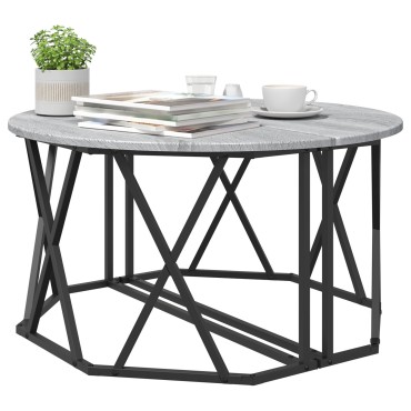 vidaXL Καφέ Τραπεζάκι Γκρι Σονομά 80x80x42cm, Φτιαγμένο από Ξύλο