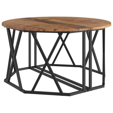 vidaXL Τραπέζι Καφέ από Παλαιό Ξύλο 80x80x42cm 1 τεμ.