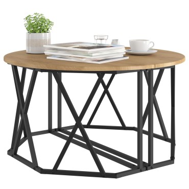 vidaXL Τραπεζάκι Καφετέριας Artisan Oak 31.5x31.5x16.5 ίντσες Φτιαγμένο από Κυκλική Ξυλαπορρίμματα 1 τεμ.