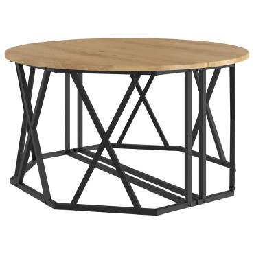 vidaXL Τραπεζάκι Καφετέριας Artisan Oak 31.5x31.5x16.5 ίντσες Φτιαγμένο από Κυκλική Ξυλαπορρίμματα 1 τεμ.