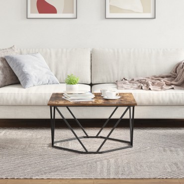vidaXL Τραπέζι Σαλονιού Καπνιστό Δρυς 80x80x45cm Κατασκευασμένο Ξύλο 1 τεμ.
