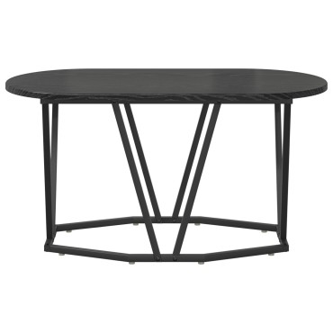 vidaXL Τραπέζι Σαλονιού Μαύρο Δρύς 80x40x40,5cm από Επεξεργασμένο Ξύλο και Μέταλλο 1 τεμ.