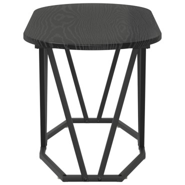 vidaXL Τραπέζι Σαλονιού Μαύρο Δρύς 80x40x40,5cm από Επεξεργασμένο Ξύλο και Μέταλλο 1 τεμ.