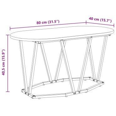 τραπεζάκι σαλονιού vidaXL από δρυς Sonoma 80x40x40,5cm από ξύλο και μέταλλο