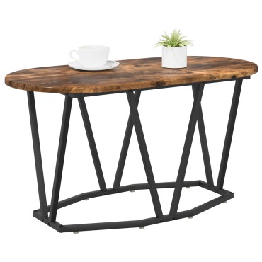 vidaXL Τραπεζάκι Σαλονιού Καπνιστού Δρυ 80x40x40,5cm Αποσυναρμολογούμενο Ξύλο και Μέταλλο 1 τεμ.