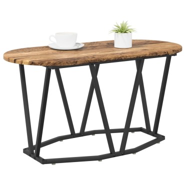 vidaXL Τραπεζάκι Καφέ από Παλιό Ξύλο 80x40x40,5cm Φτιαγμένο από Πολυμερές Ξύλο και Μέταλλο 1 τεμ.