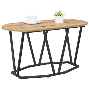 vidaXL Καφετζάκι καρυδιάς 80x40x40,5cm από ξύλο και μέταλλο