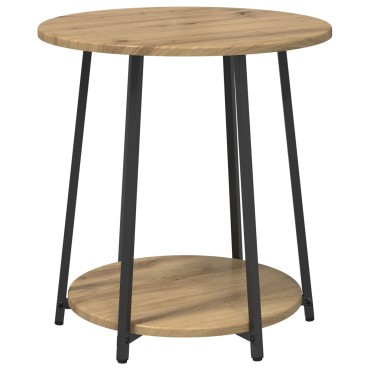 Σετ Τραπεζάκι Πλευράς vidaXL 2 τεμ. σε Artisan Oak με Engineered Wood και Μέταλλο