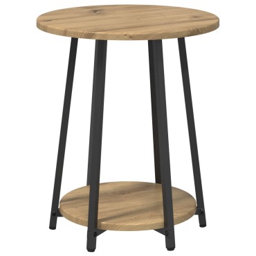 Σετ Τραπεζάκι Πλευράς vidaXL 2 τεμ. σε Artisan Oak με Engineered Wood και Μέταλλο