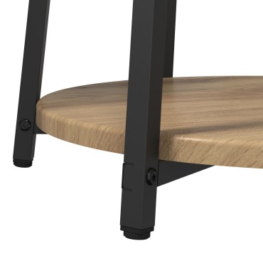 Σετ Τραπεζάκι Πλευράς vidaXL 2 τεμ. σε Artisan Oak με Engineered Wood και Μέταλλο