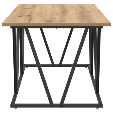 vidaXL Τραπεζάκι καφέ με ξύλο οξιάς 100x50x40cm από καλοδουλεμένο ξύλο και μέταλλο 1 τεμ.
