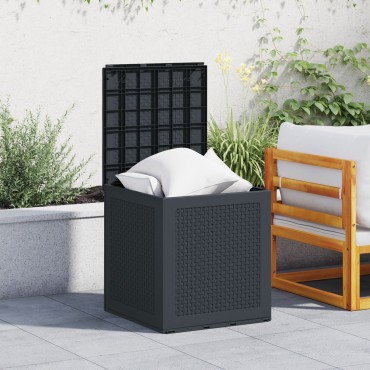 vidaXL Κιβώτιο Αποθήκευσης Ανθρακί 55x53x57cm PP