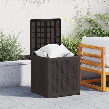 vidaXL Καφέ Σεντούκι Αποθήκευσης Κήπου 55x53x57cm PP