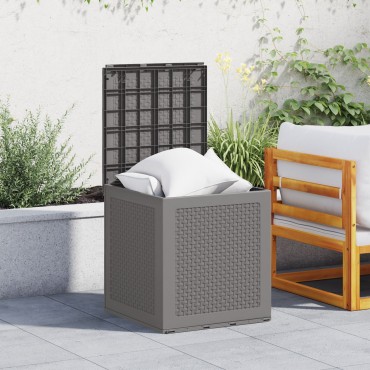 vidaXL Κουτί Αποθήκευσης Κήπου Ανοιχτό Γκρι 55x53x57cm PP 1 τεμ.