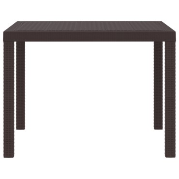 vidaXL Τραπέζι Κήπου Καφέ 100x100x73cm Πολυ Ράττανα 1 τεμ.