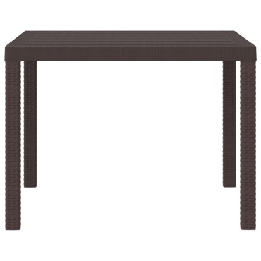 vidaXL Τραπέζι Κήπου Καφέ 100x100x73cm Πολυ Ράττανα 1 τεμ.