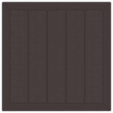 vidaXL Τραπέζι Κήπου Καφέ 100x100x73cm Πολυ Ράττανα 1 τεμ.