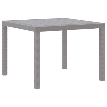 vidaXL Τραπέζι Κήπου Ανοιχτό Γκρι 100x100x73cm Πολυ Ράτταν 1 τεμ.