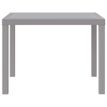 vidaXL Τραπέζι Κήπου Ανοιχτό Γκρι 100x100x73cm Πολυ Ράτταν 1 τεμ.