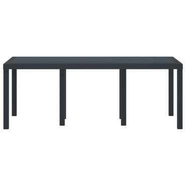 vidaXL Τραπέζι Κήπου Ανθρακί 200x100x73cm Πολυ Ράτταν 1 τεμ.