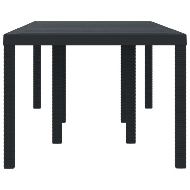 vidaXL Τραπέζι Κήπου Ανθρακί 200x100x73cm Πολυ Ράτταν 1 τεμ.