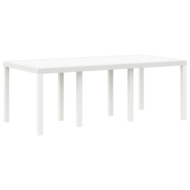 vidaXL Κήπος Τραπέζι Λευκό 200x100x73cm Πολυ Ράττον 1 τεμ.