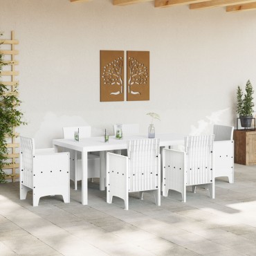 vidaXL Κήπος Τραπέζι Λευκό 200x100x73cm Πολυ Ράττον 1 τεμ.