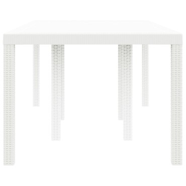 vidaXL Κήπος Τραπέζι Λευκό 200x100x73cm Πολυ Ράττον 1 τεμ.