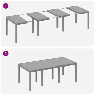 vidaXL Τραπεζάκι Κήπου Ανοιχτό Γκρι 200x100x73cm Πολλυ Ράτα 1 τεμ.