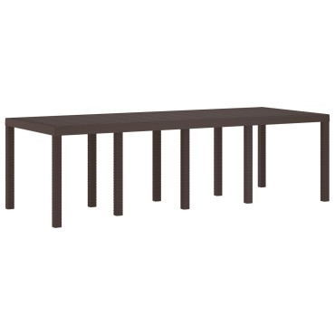 vidaXL Τραπέζι Κήπου Καφέ 250x100x73cm Πολυ Ράτταν 1 τεμ.