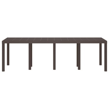 vidaXL Τραπέζι Κήπου Καφέ 250x100x73cm Πολυ Ράτταν 1 τεμ.