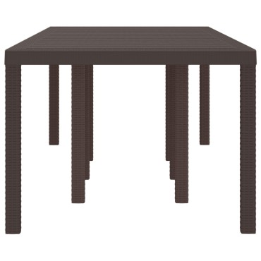 vidaXL Τραπέζι Κήπου Καφέ 250x100x73cm Πολυ Ράτταν 1 τεμ.