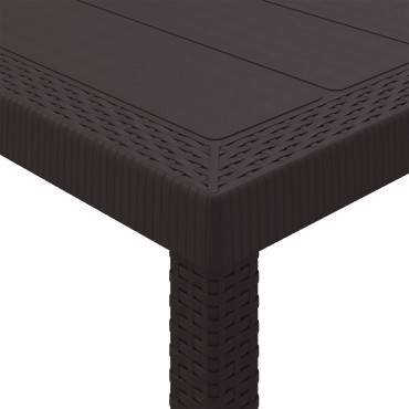 vidaXL Τραπέζι Κήπου Καφέ 250x100x73cm Πολυ Ράτταν 1 τεμ.